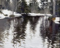 Река зимой. 1912. Акварель. Частная коллекция.